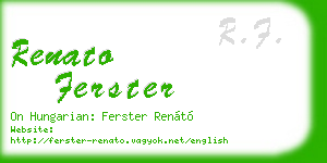 renato ferster business card